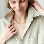 Jewel: bamboo 'coral' necklace foto 3