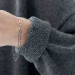 Jewel: bracelet black and white silver foto 2