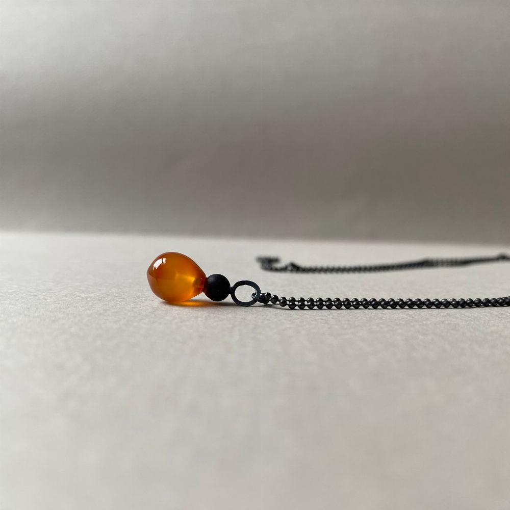 Jewel: carnelian, jaspis, oxidized silver