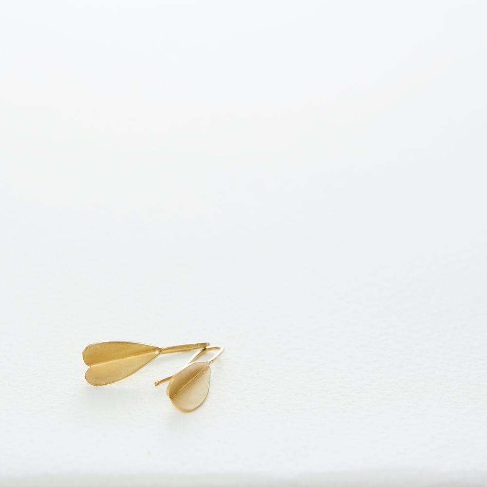 Jewel: earrings lilac leaf gold